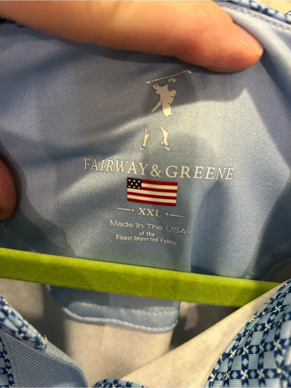 Fairway & Greene Light Blue Geometric Print Polo